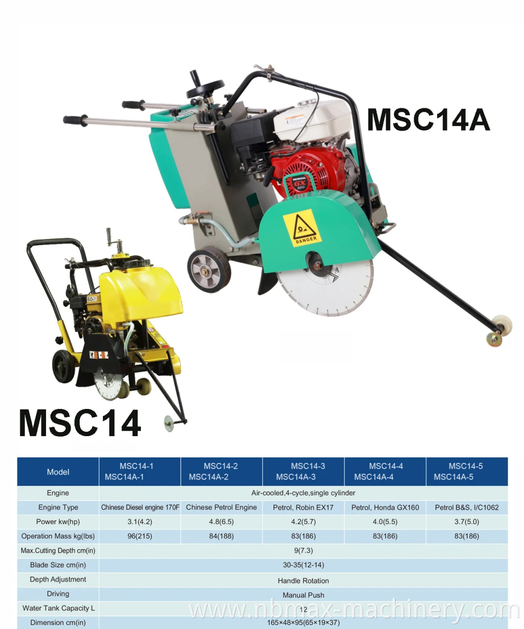 Concrete Road Machine Cutter Series with Honda Gx390